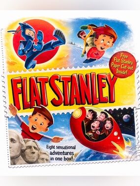 Flat Stanley 8 Book Set NEW Jeff Brown Kids Collection + Bonus Sticker